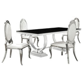 Antoine 5-piece Rectangular Glass Top Dining Set Chrome